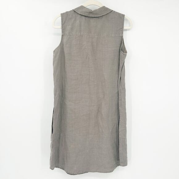J. Jill Womens Boho Beachy Coastal 100% Linen Popover Tank Dress Size S Gray - Picture 6 of 6